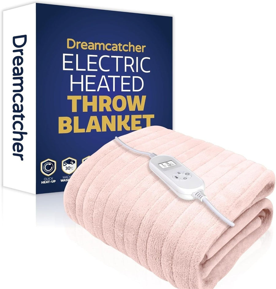Electric Heated Throw Blanket 160x120cm Soft Fleece 9 Heat Washable - Kwikley