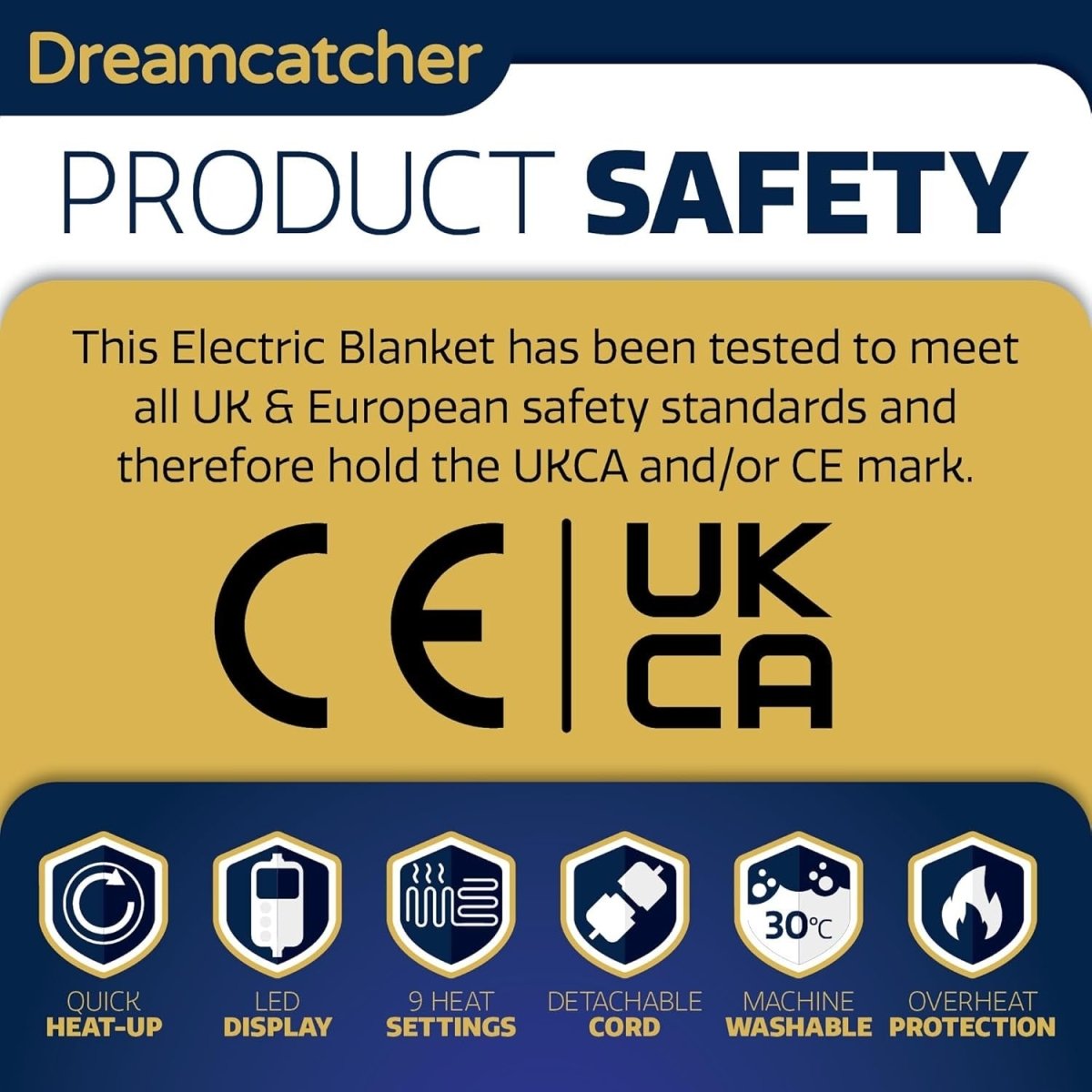 Electric Heated Throw Blanket 160x120cm Soft Fleece 9 Heat Washable - Kwikley