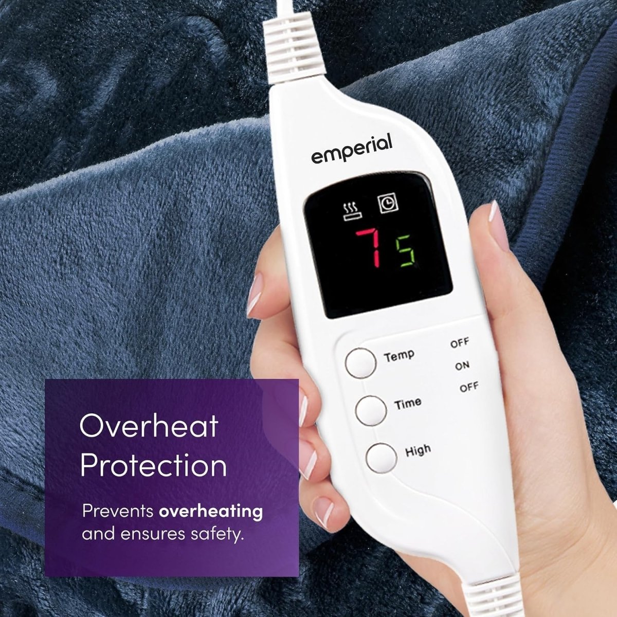 Electric Heated Throw Blanket 9 Heat Settings Timer Soft Fleece 160x130cm - Kwikley