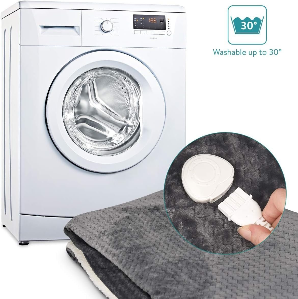 Electric Heated Throw Blanket Faux Fur 3 Heat Settings Auto Off Washable 180x130 - Kwikley