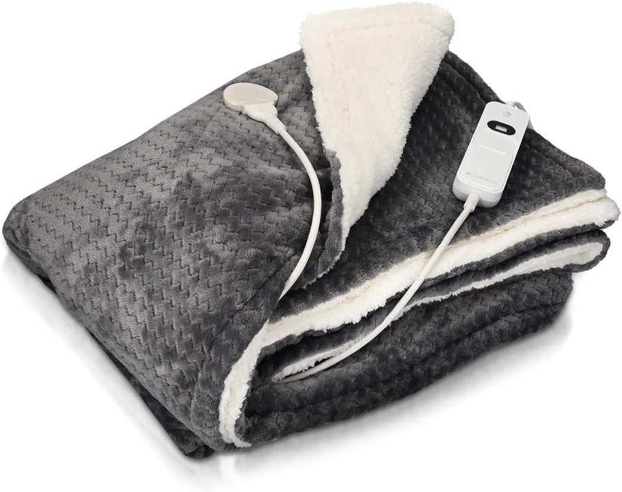 Electric Heated Throw Blanket Faux Fur 3 Heat Settings Auto Off Washable 180x130 - Kwikley
