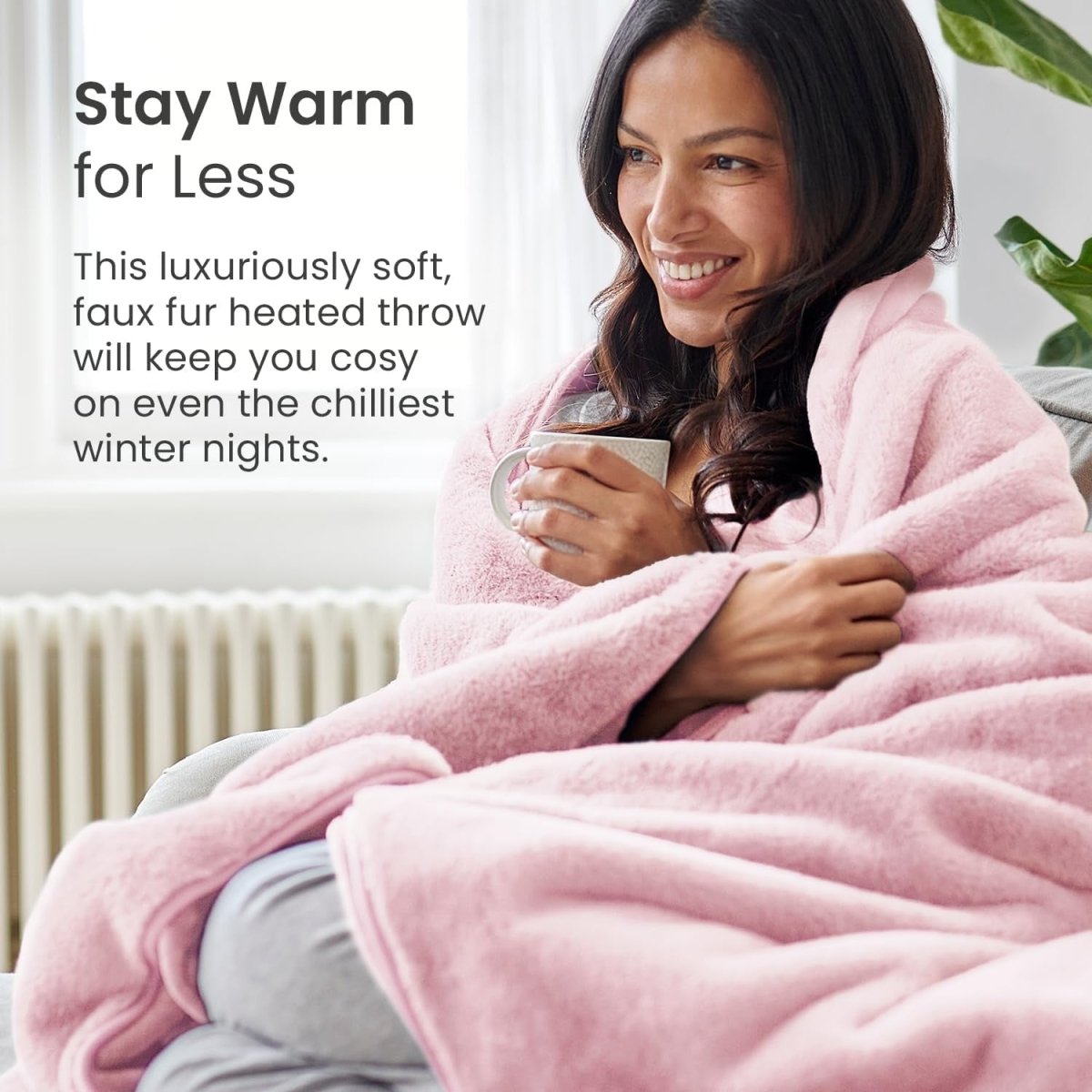 Electric Heated Throw Blanket Faux Fur Extra Large 9 Heat Settings Timer - Kwikley
