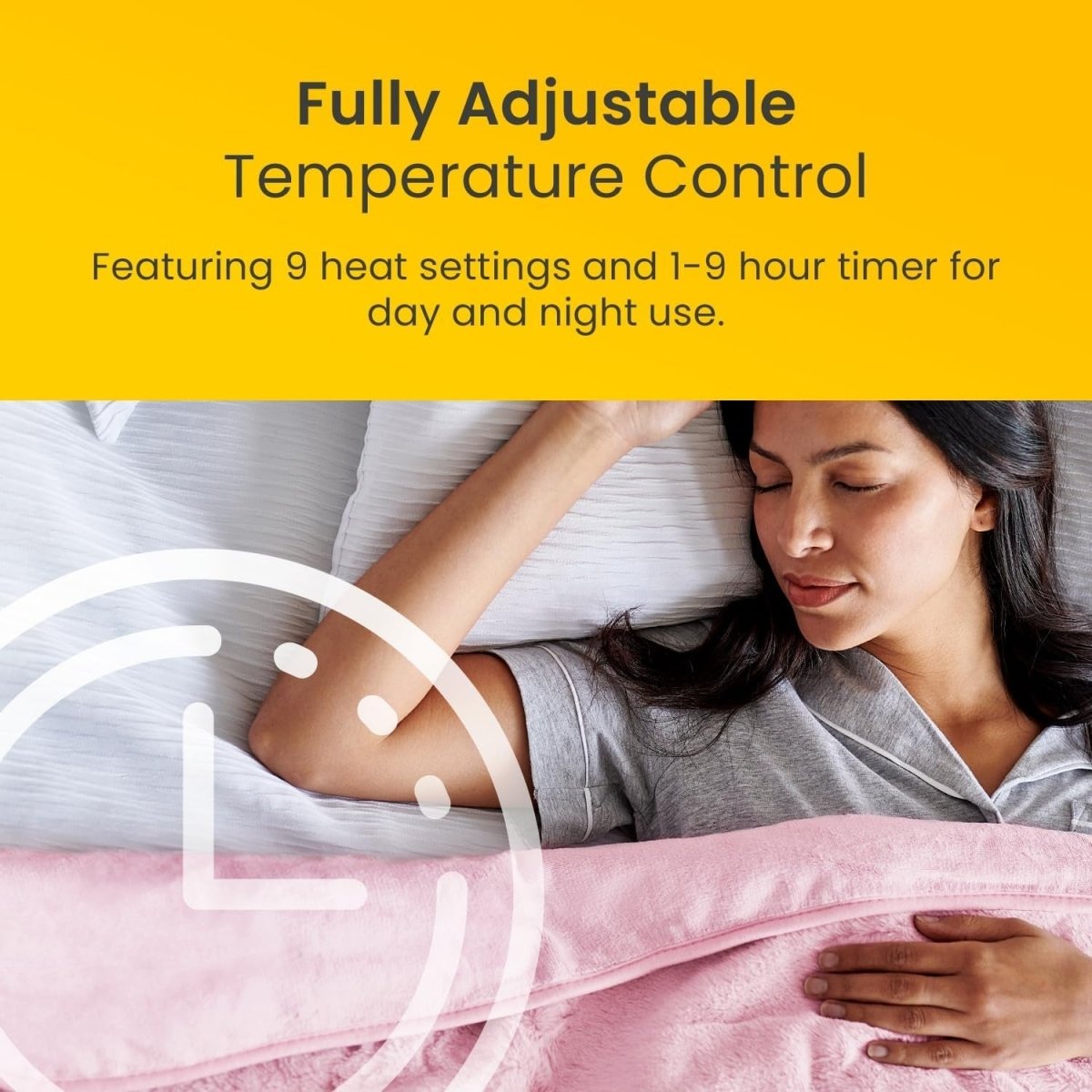 Electric Heated Throw Blanket Faux Fur Extra Large 9 Heat Settings Timer - Kwikley