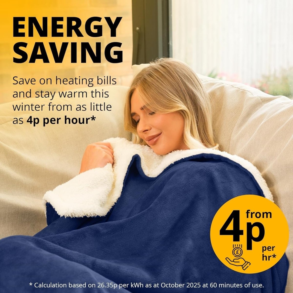 Electric Heated Throw Blanket Fleece Sherpa Fast Heat 9 Settings Timer - Kwikley