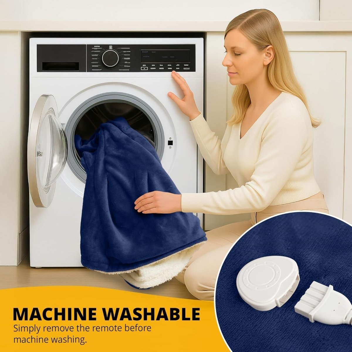 Electric Heated Throw Blanket Fleece Sherpa Fast Heat 9 Settings Timer - Kwikley
