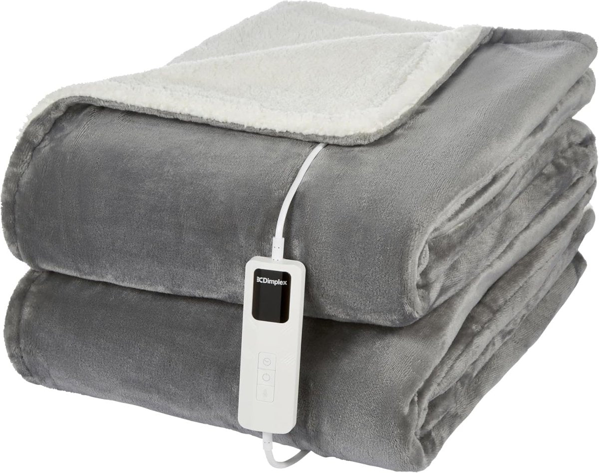 Electric Heated Throw Blanket Fleece Sherpa Fast Heat 9H Timer 180x130cm - Kwikley