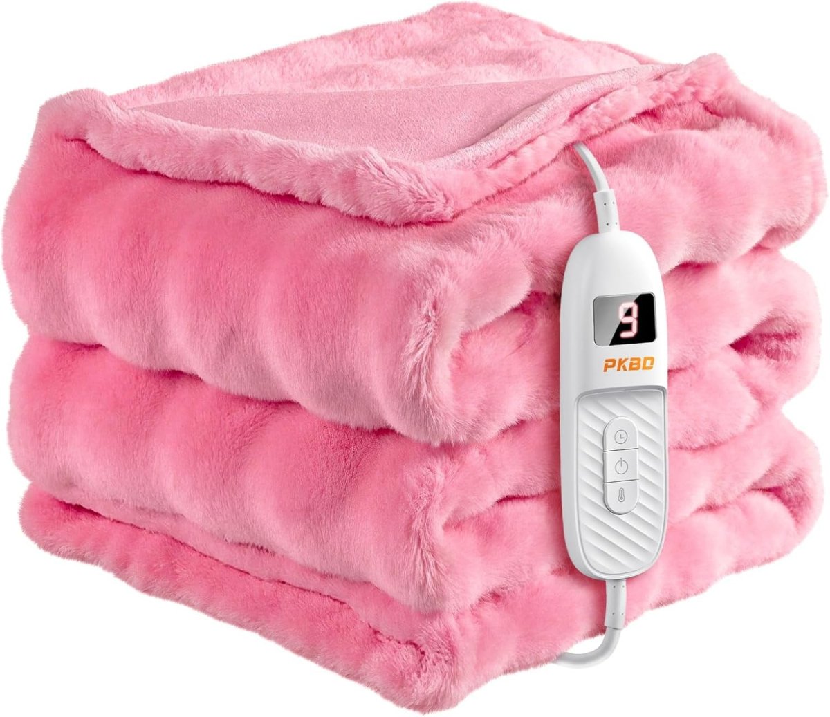 Electric Heated Throw Blanket Large Faux Fur 9 Heat Settings 190x130cm - Kwikley