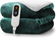 Electric Heated Throw Blanket Large Sherpa Fleece 9 Heat Settings Timer - Kwikley
