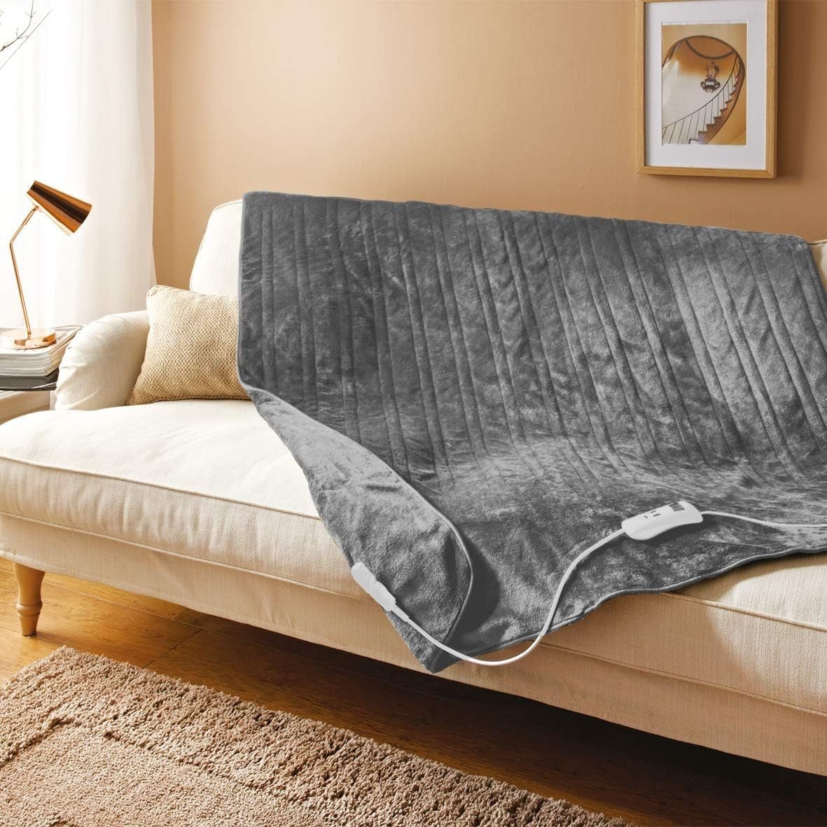 Electric Heated Throw Blanket Luxury Fleece 10 Heat Levels Timer Washable - Kwikley