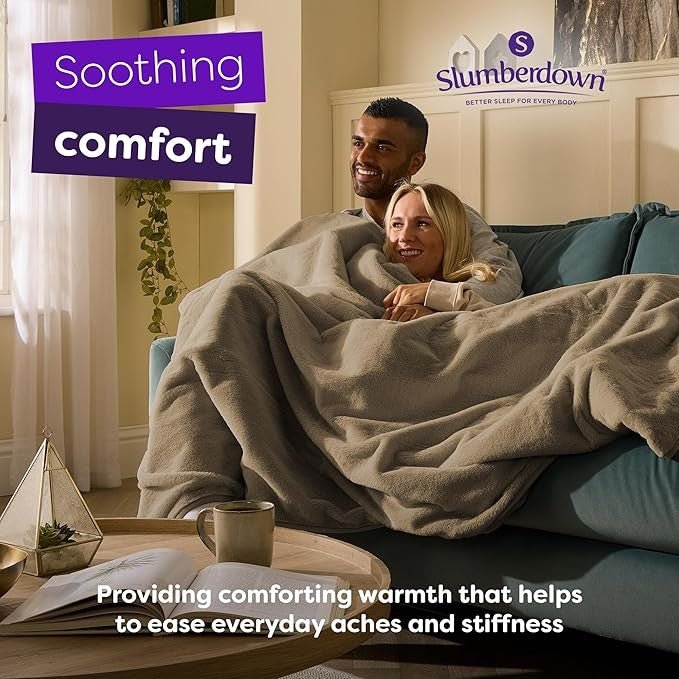 Electric Heated Throw Blanket Luxury Fleece 10 Heat Timer Washable Large - Kwikley