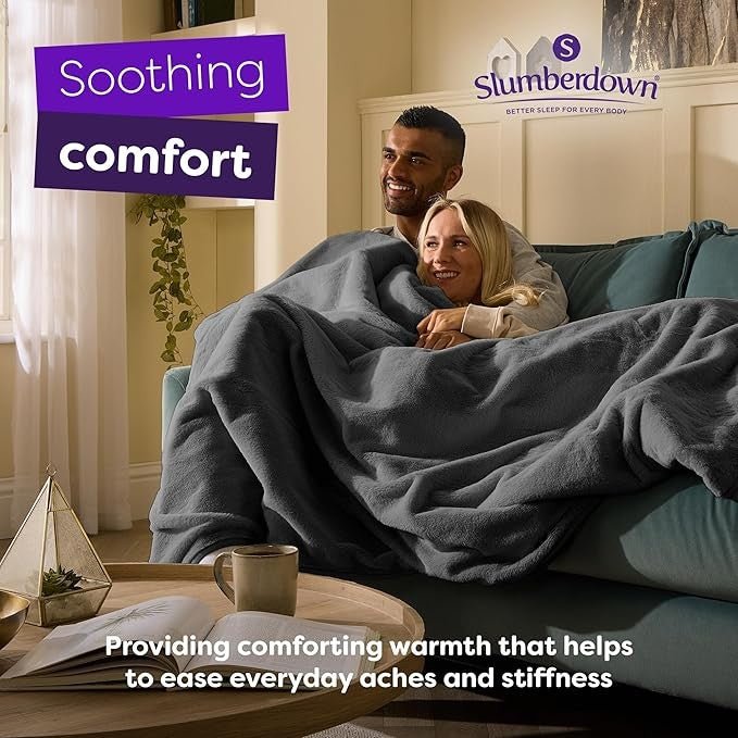 Electric Heated Throw Blanket Luxury Fleece 10 Heat Timer Washable Large - Kwikley