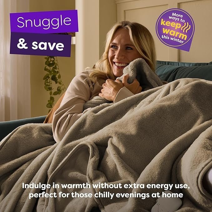Electric Heated Throw Blanket Luxury Fleece 10 Heat Timer Washable Large - Kwikley
