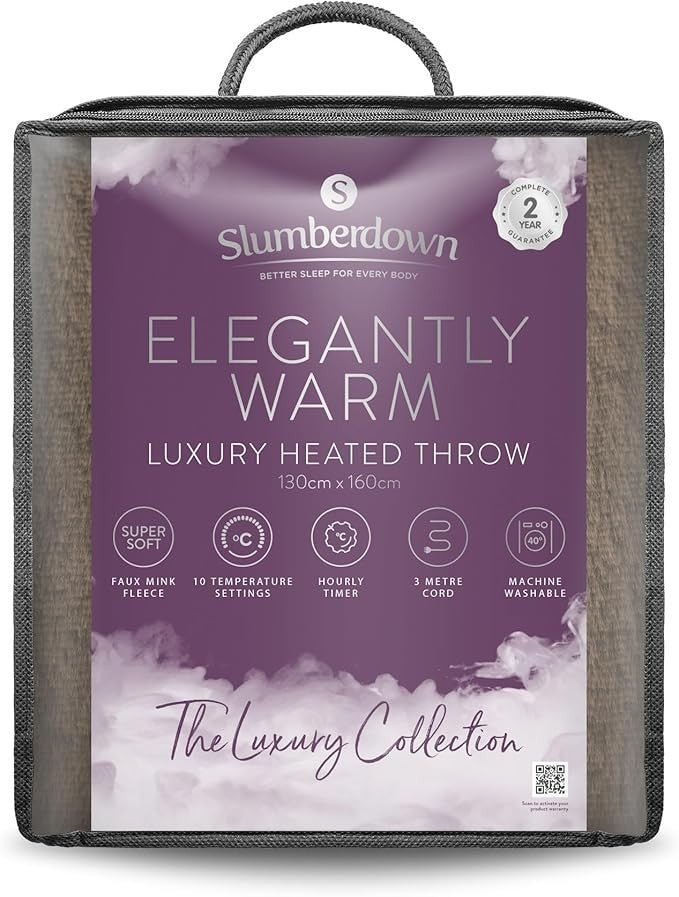 Electric Heated Throw Blanket Luxury Fleece 10 Heat Timer Washable Large - Kwikley
