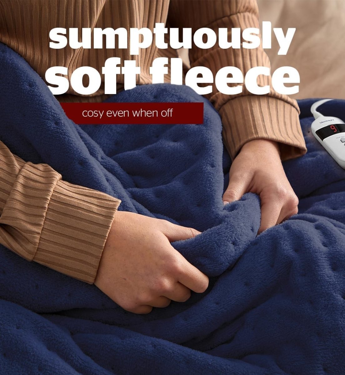 Electric Heated Throw Blanket Luxury Fleece Fast 9 Settings 120x160cm - Kwikley