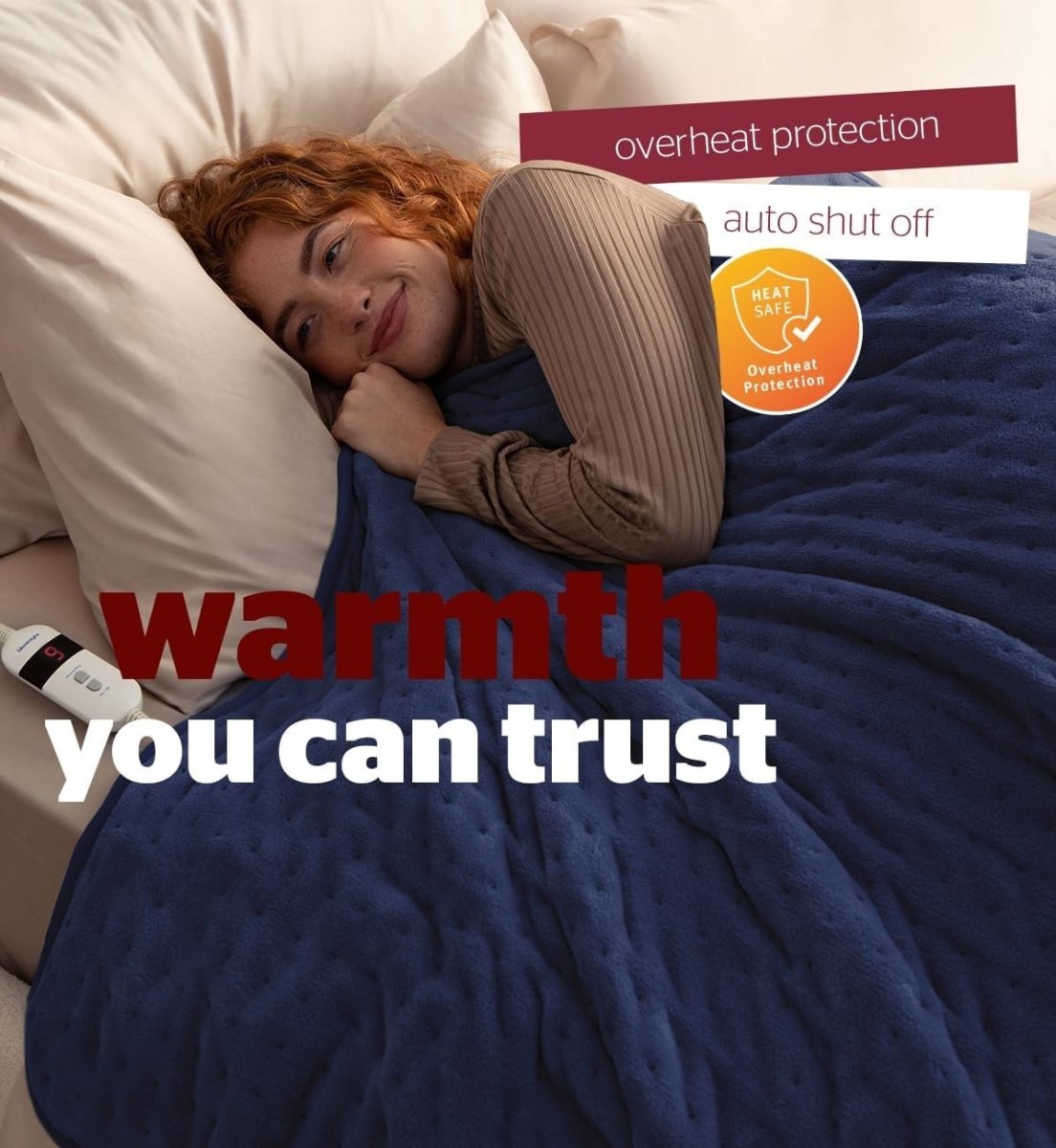 Electric Heated Throw Blanket Luxury Fleece Fast 9 Settings 120x160cm - Kwikley