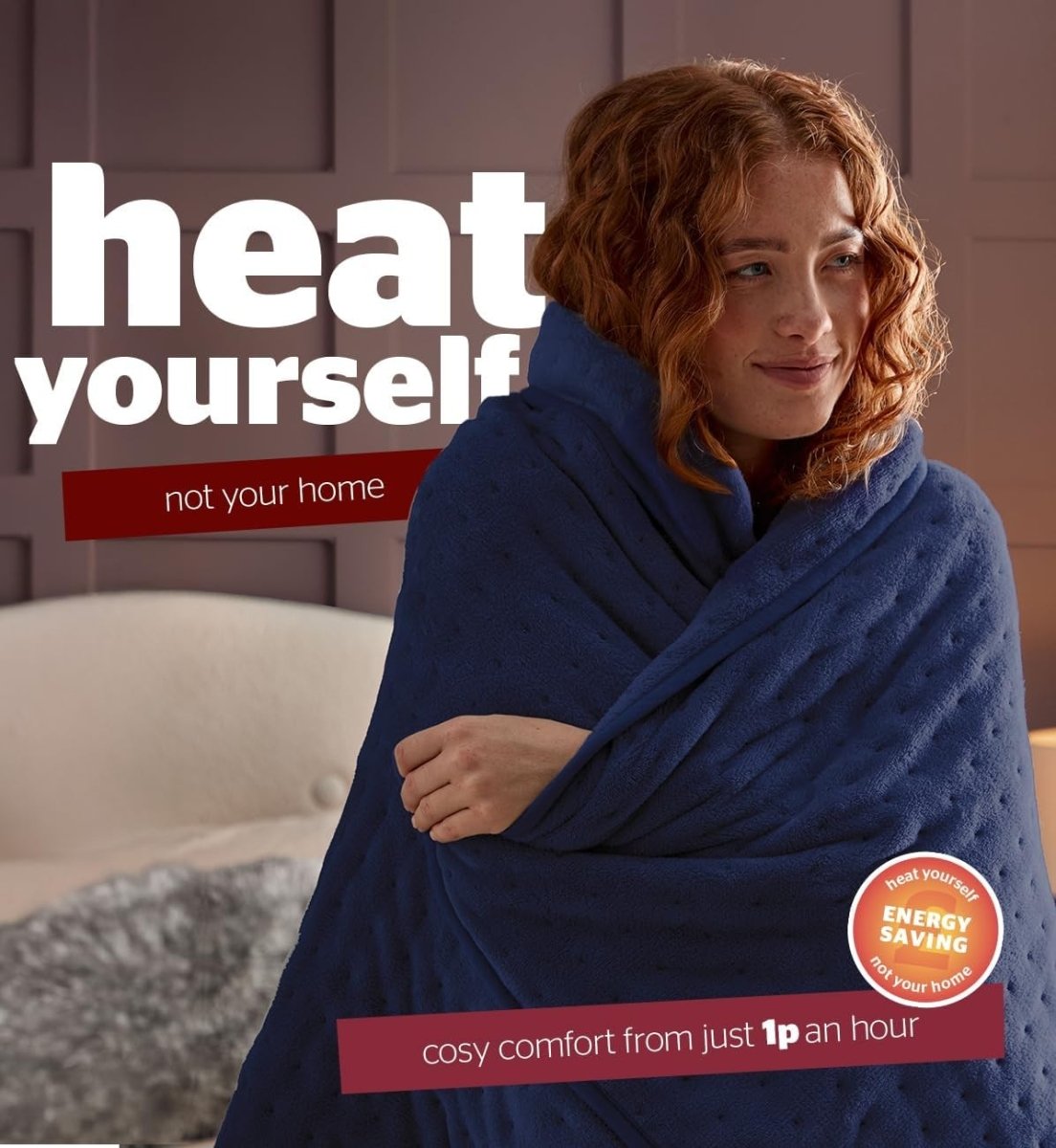 Electric Heated Throw Blanket Luxury Fleece Fast 9 Settings 120x160cm - Kwikley