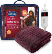 Electric Heated Throw Blanket Luxury Fleece Fast Heat 9 Settings 120x160cm - Kwikley