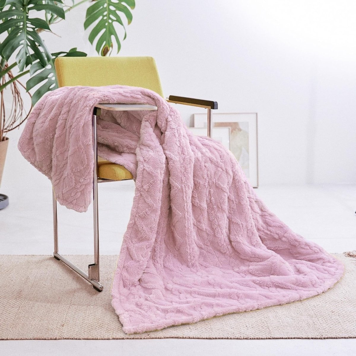 Electric Heated Throw Blanket Pink 9 Heat Levels Timer Washable 130x160cm - Kwikley