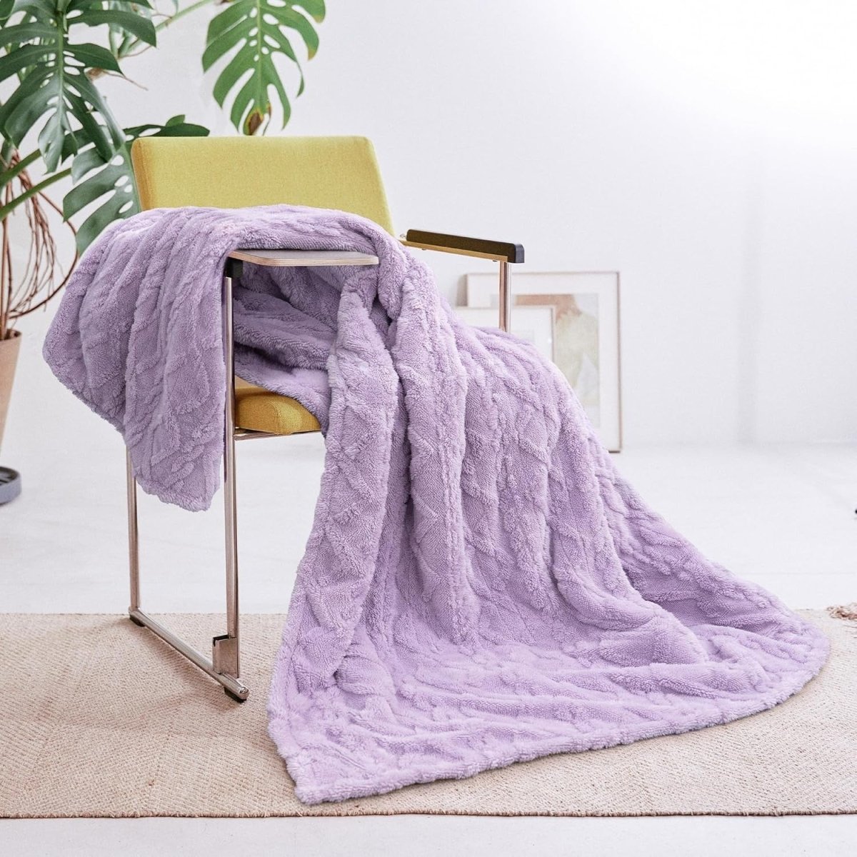 Electric Heated Throw Blanket Purple Soft Plush 9 Heat Levels Timer 130x160cm - Kwikley
