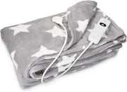 Electric Heated Throw Blanket Star Design 3 Heat Auto Off Washable 180x130 - Kwikley