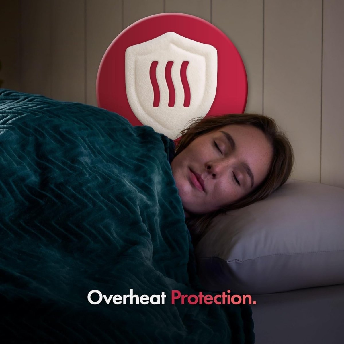 Electric Heated Throw Blanket Teal 160x130cm Soft Fleece 9 Heat Timer - Kwikley