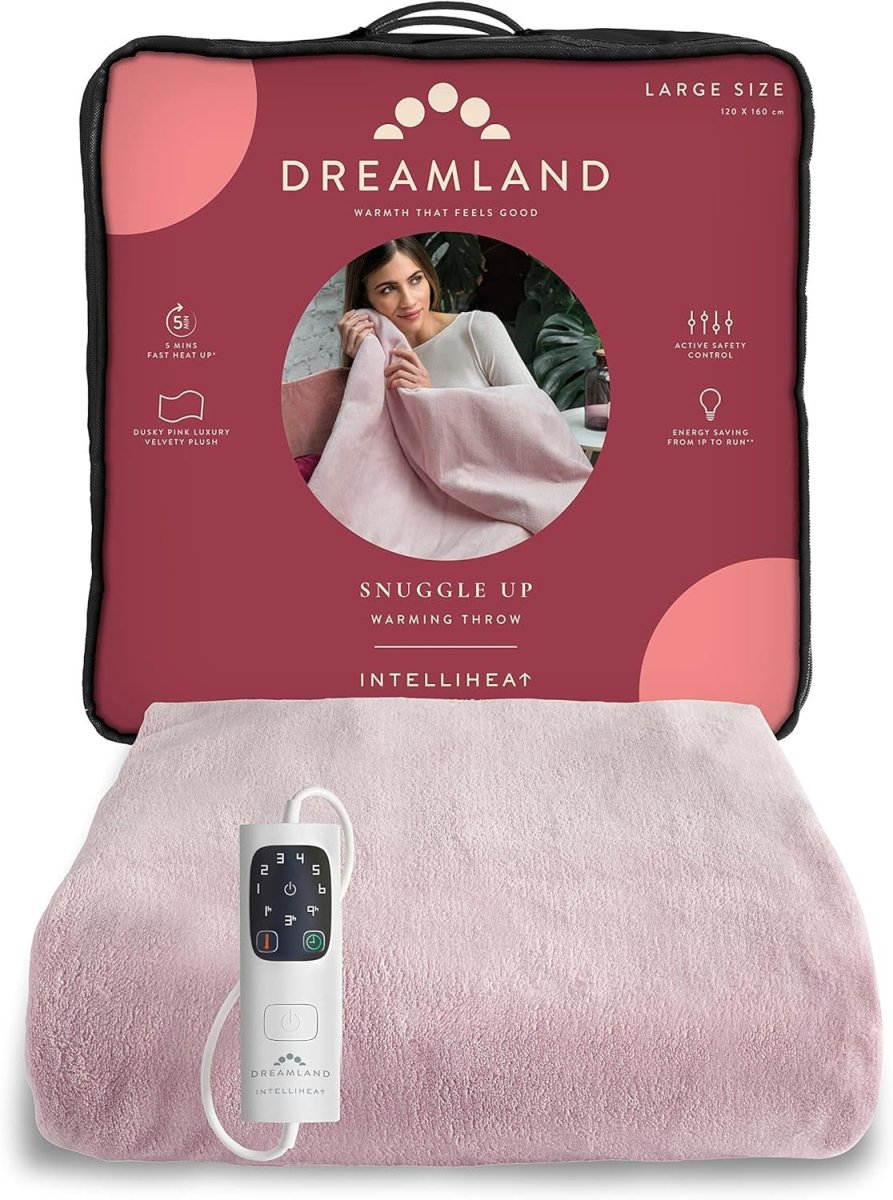 Electric Heated Throw Fast Heat 6 Settings Timer Washable Plush - Kwikley