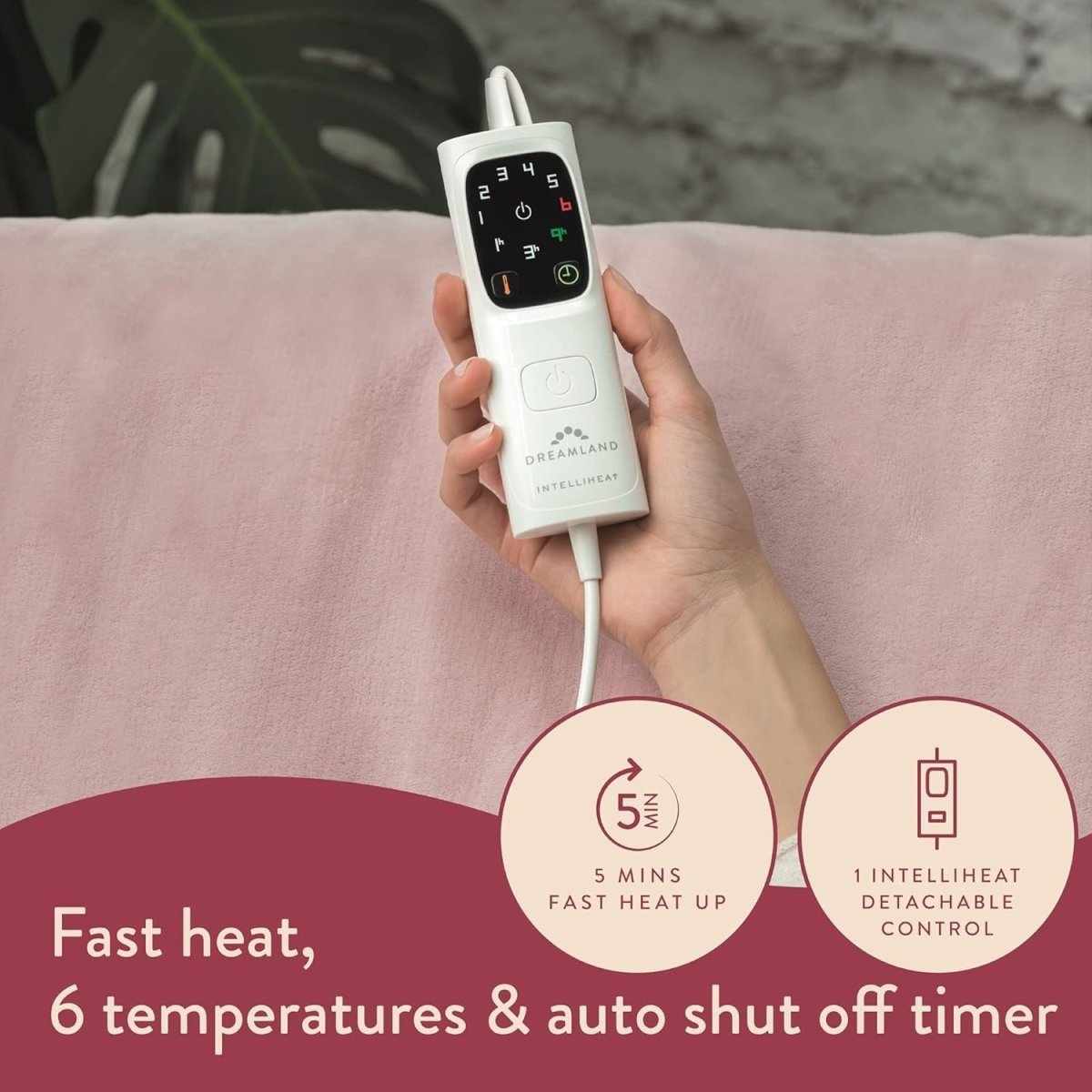 Electric Heated Throw Fast Heat 6 Settings Timer Washable Plush - Kwikley