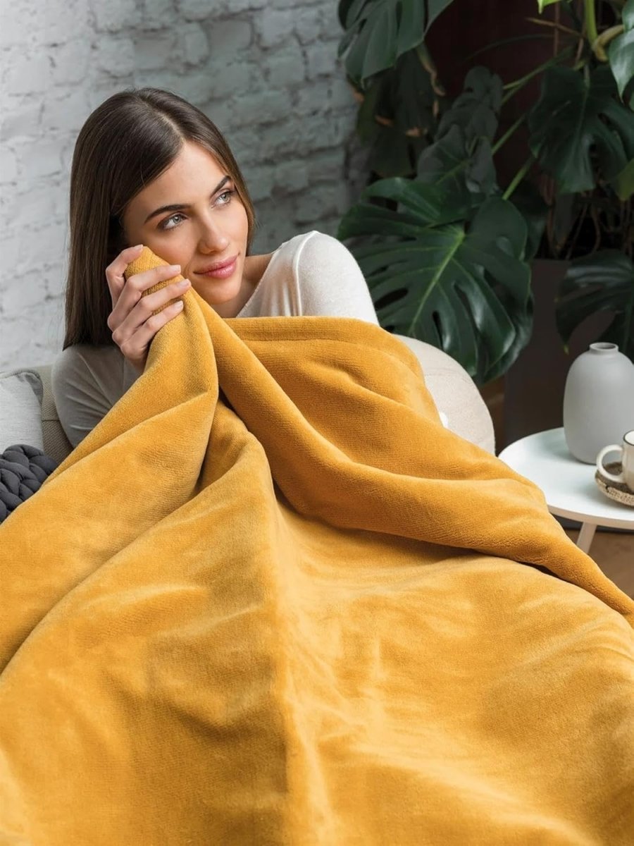 Electric Heated Throw Fast Heat 6 Settings Timer Washable Velvet - Kwikley