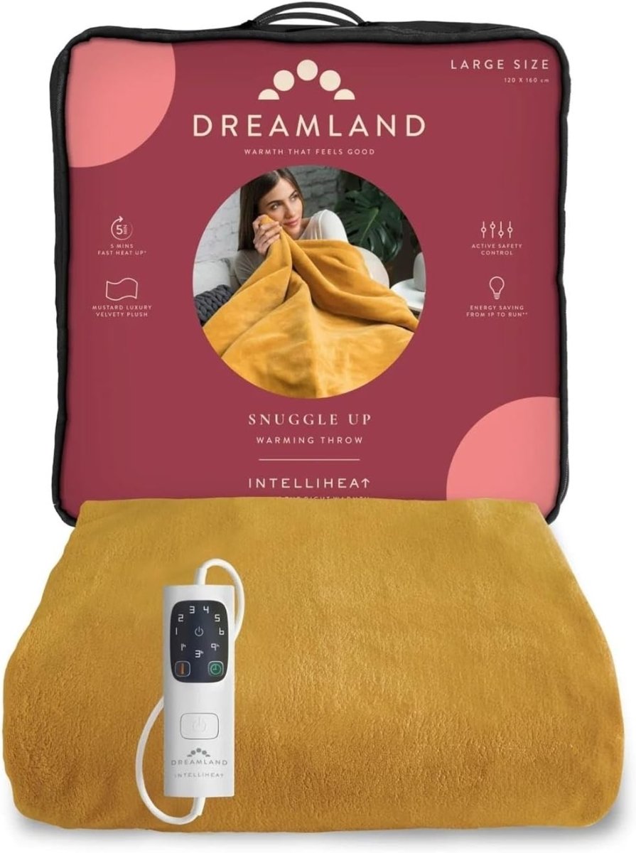 Electric Heated Throw Fast Heat 6 Settings Timer Washable Velvet - Kwikley
