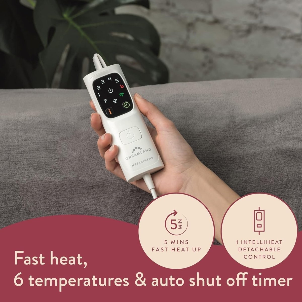 Electric Heated Throw Fast Heat 6 Settings Timer Washable Velvet Plush - Kwikley