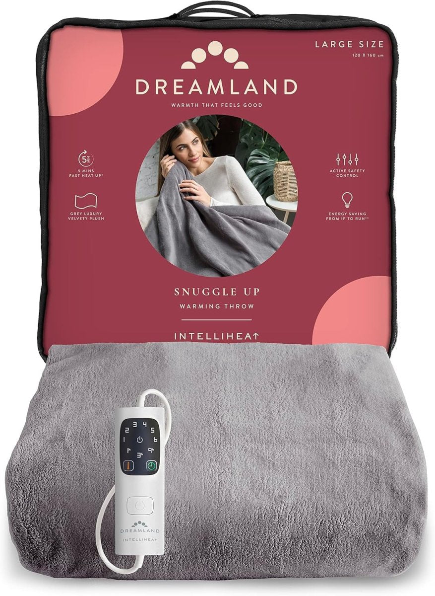 Electric Heated Throw Fast Heat 6 Settings Timer Washable Velvet Plush - Kwikley