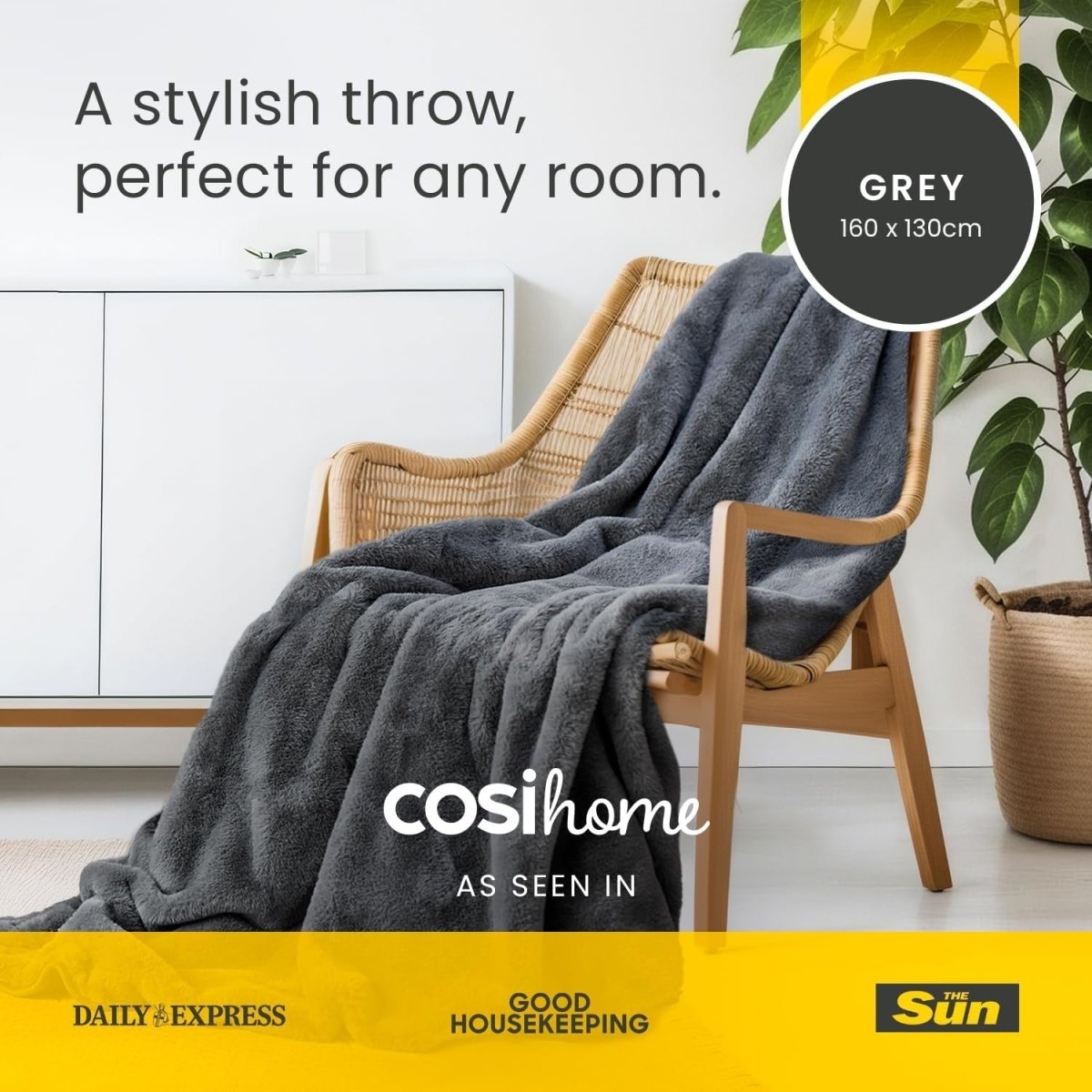 Electric Heated Throw Faux Fur 9 Heat Levels Timer Remote Washable 160x130cm - Kwikley