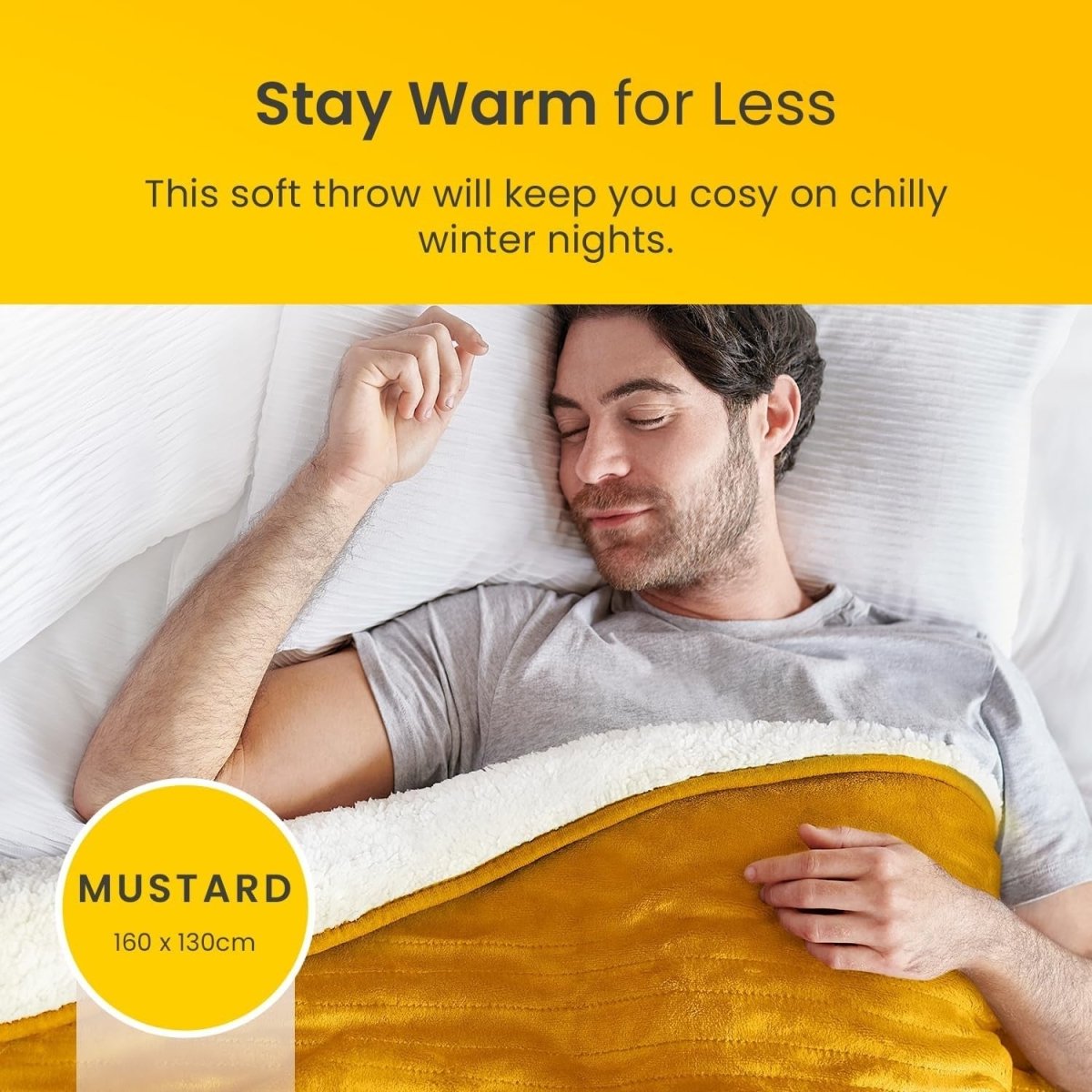 Electric Heated Throw Sherpa Fleece 10 Heat Remote Timer Washable 160x130 - Kwikley