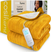 Electric Heated Throw Sherpa Fleece 10 Heat Remote Timer Washable 160x130 - Kwikley