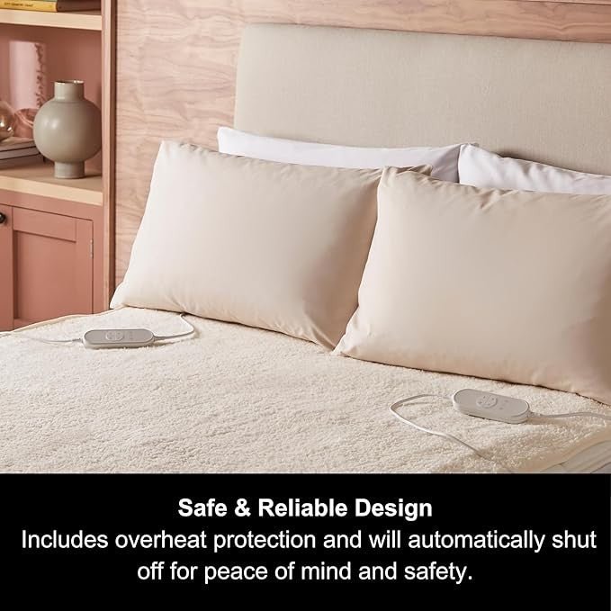 Electric Heated Under Blanket Super King Dual Control 9 Heat Settings Washable - Kwikley