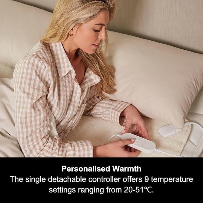 Electric Heated Under Blanket Super King Dual Control 9 Heat Settings Washable - Kwikley