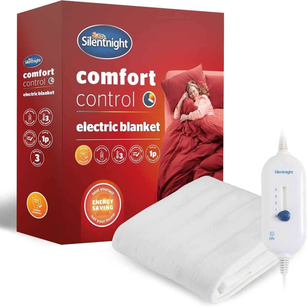 Electric Heated Underblanket Double 135x120cm Fast Heat Washable Pillow Set - Kwikley