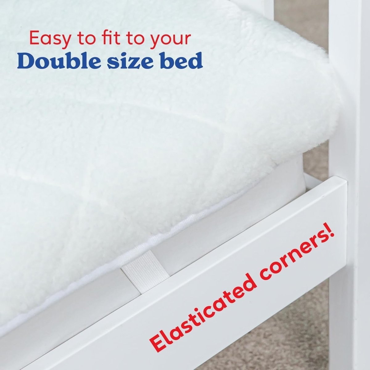 Electric Heated Underblanket Double Fitted 6 Heat Settings Timer Washable - Kwikley