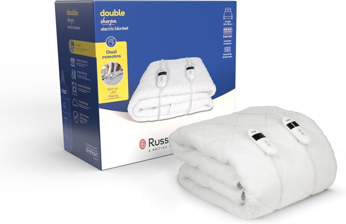 Electric Heated Underblanket Double Fitted 6 Heat Settings Timer Washable - Kwikley