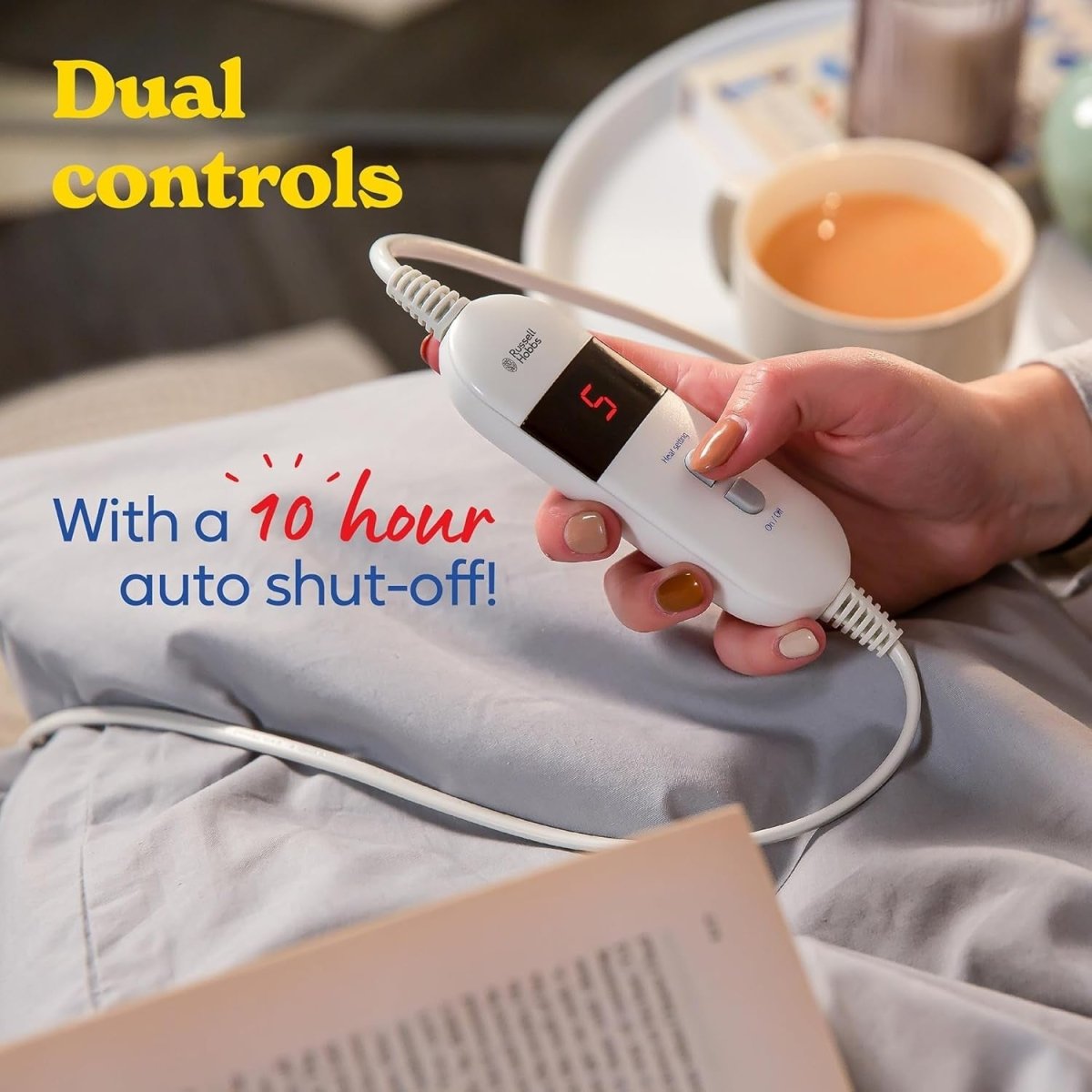 Electric Heated Underblanket Double Fitted 6 Heat Settings Timer Washable - Kwikley