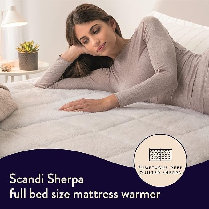 Electric Heated Underblanket Double Sherpa Fast Heat Timer Washable - Kwikley
