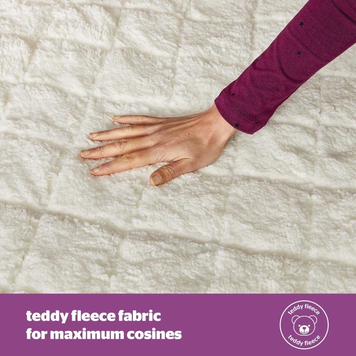 Electric Heated Underblanket King Teddy Fleece 3 Heat Levels Washable Safe - Kwikley