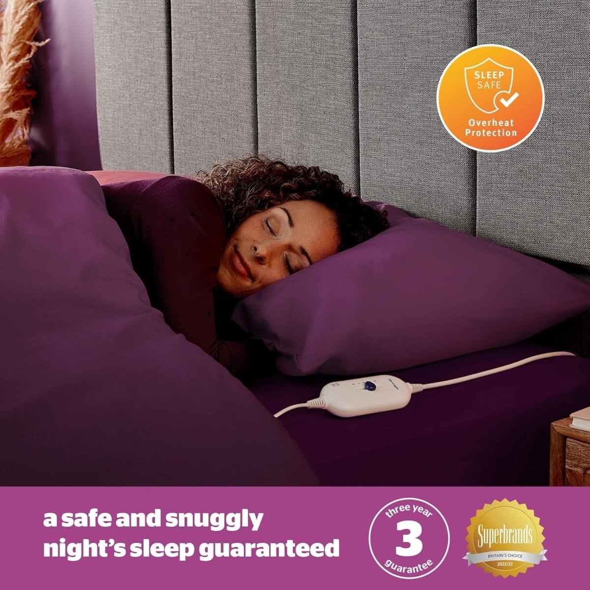 Electric Heated Underblanket King Teddy Fleece 3 Heat Levels Washable Safe - Kwikley