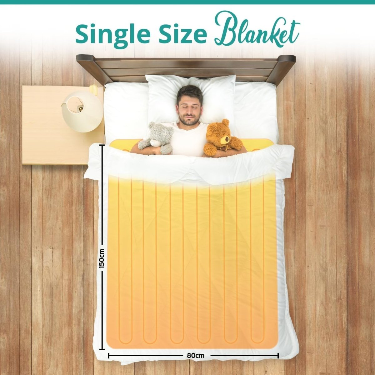 Electric Heated Underblanket Single 3 Heat Settings Washable Overheat Safe - Kwikley