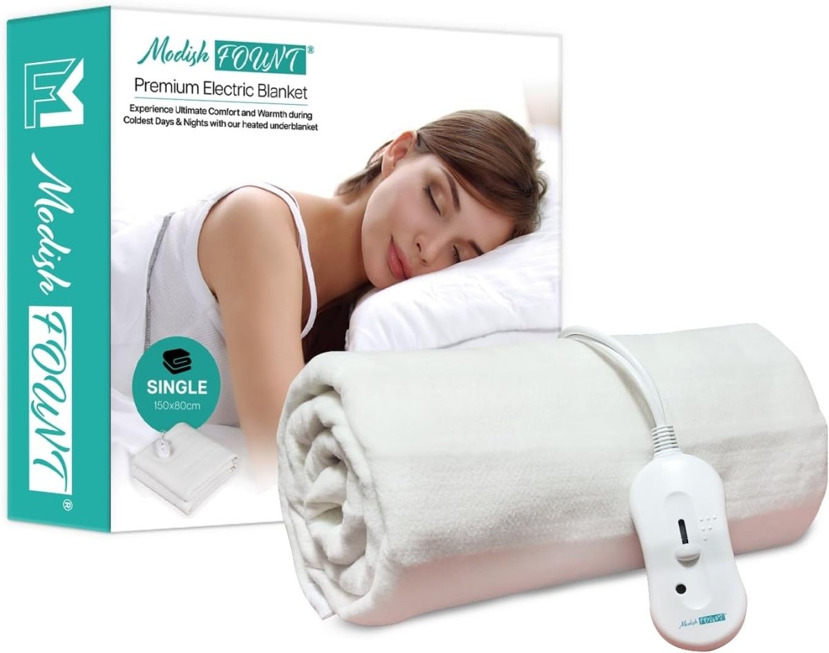 Electric Heated Underblanket Single 3 Heat Settings Washable Overheat Safe - Kwikley