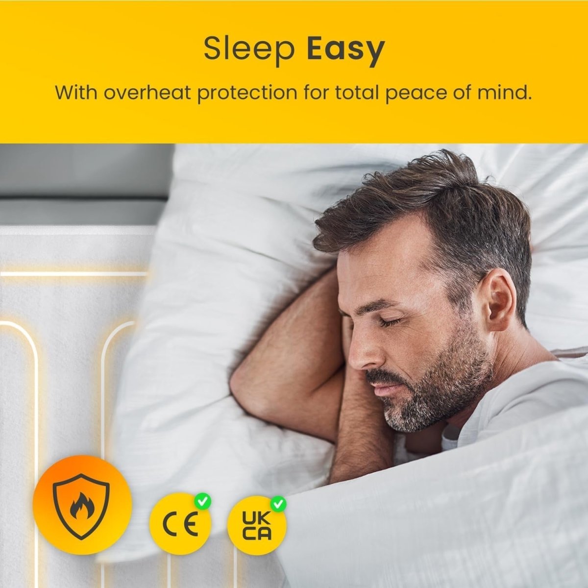 Electric Heated Underblanket Single Soft Fleece 3 Heat Settings Washable - Kwikley