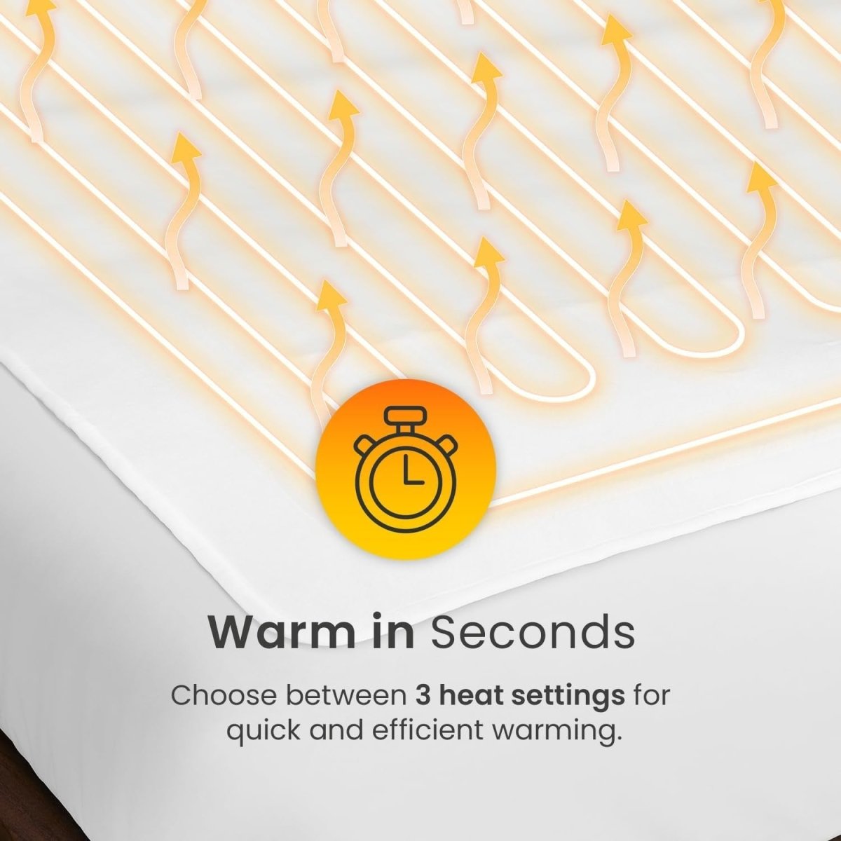 Electric Heated Underblanket Single Soft Fleece 3 Heat Settings Washable - Kwikley