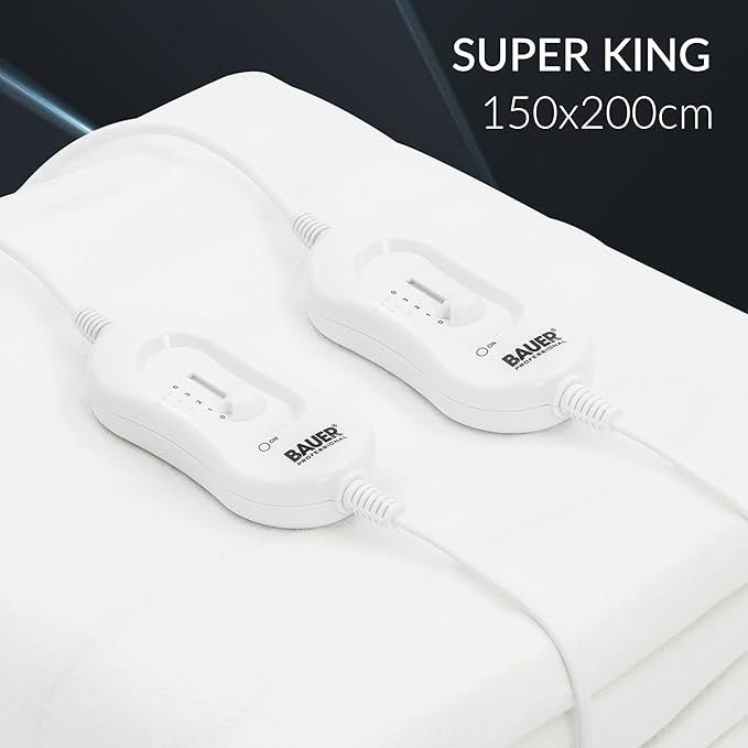 Electric Heated Underblanket Super King Dual Control Fast Heat Washable - Kwikley