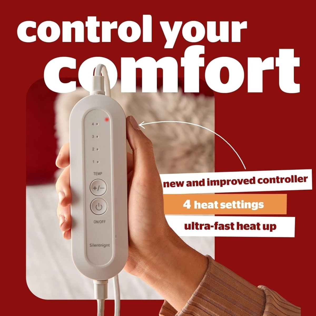 Electric Heated Underblanket Super King Fast Heat 4 Settings Washable 160x200cm - Kwikley
