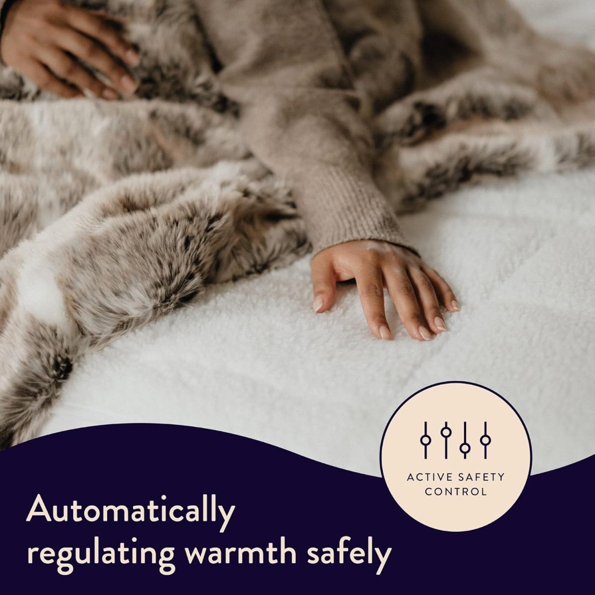 Electric Heated Underblanket Super King Sherpa Dual Control Fast Heat Timer - Kwikley